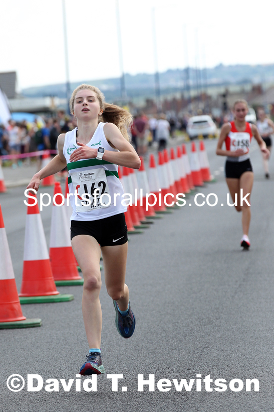 Womens under-17s 2021 Northern 6 and 4 Stage and Young Athletes Road Relays, Redcar. Photo: David T. Hewitson/Sports for All Pics